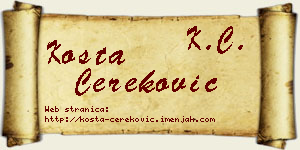 Kosta Čereković vizit kartica
